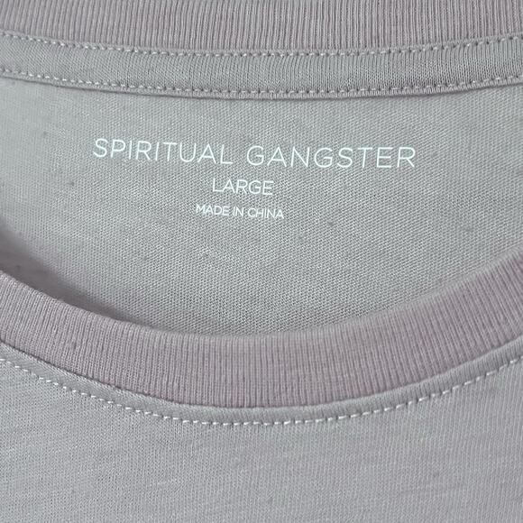 Spiritual Gangster Goddess Vibes Lavender Crop Tee Women’s Large NWT - Picture 3 of 8